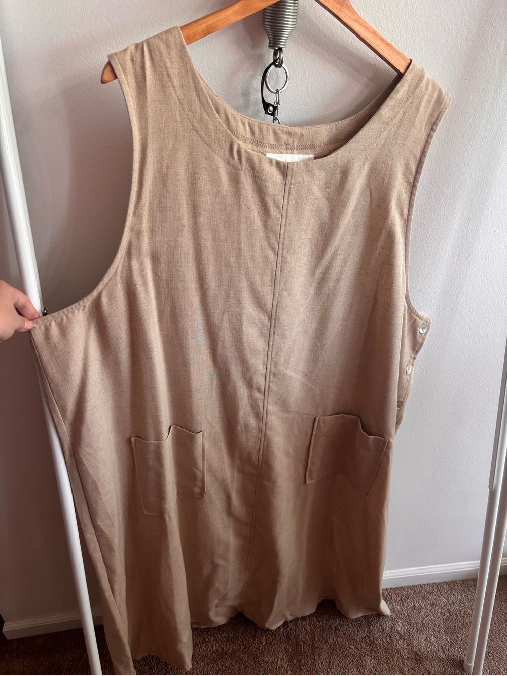 Simply Susan Linen Blend Pocket Jumper Dress Size 3X